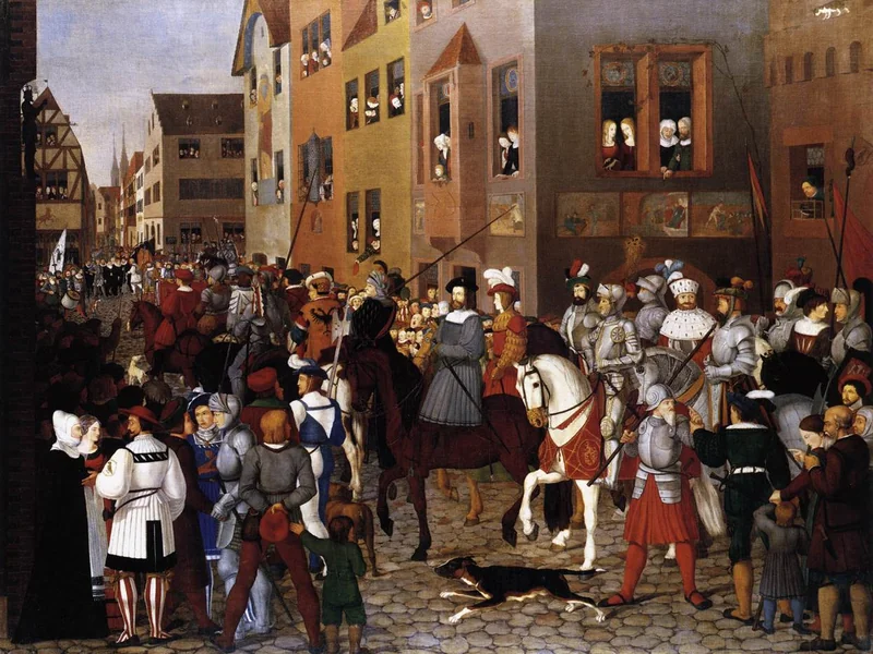 1788-Franz Pforr - L'ingresso dell'imperatore Rodolfo d'Asburgo a Basilea